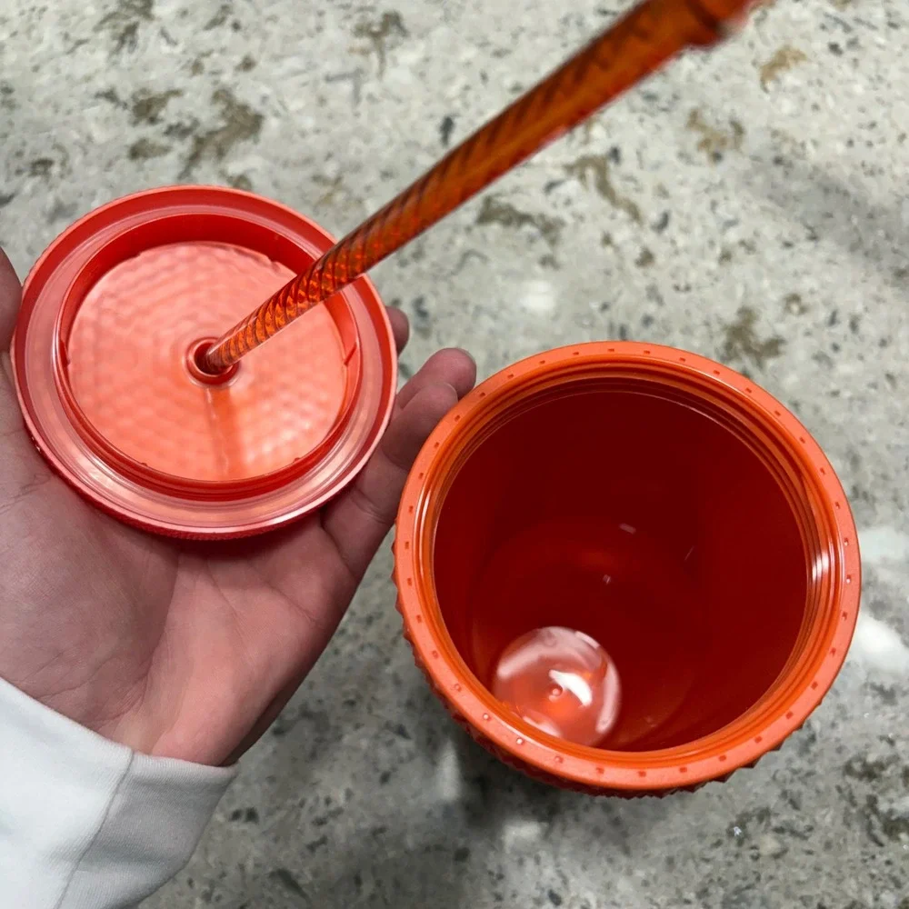 Starbucks Tumbler 24 oz Orange Studded Tumbler Cup with Lid‎ and Straw